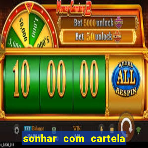 sonhar com cartela de bingo